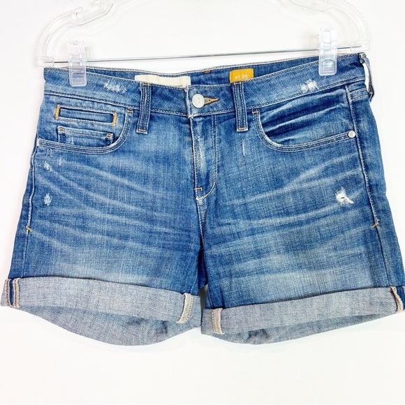 PILCRO AND THE LETTERPRESS ANTHROPOLOGIE ROLLED CUFF DENIM JEAN SHORTS SZ 25 - Picture 1 of 5